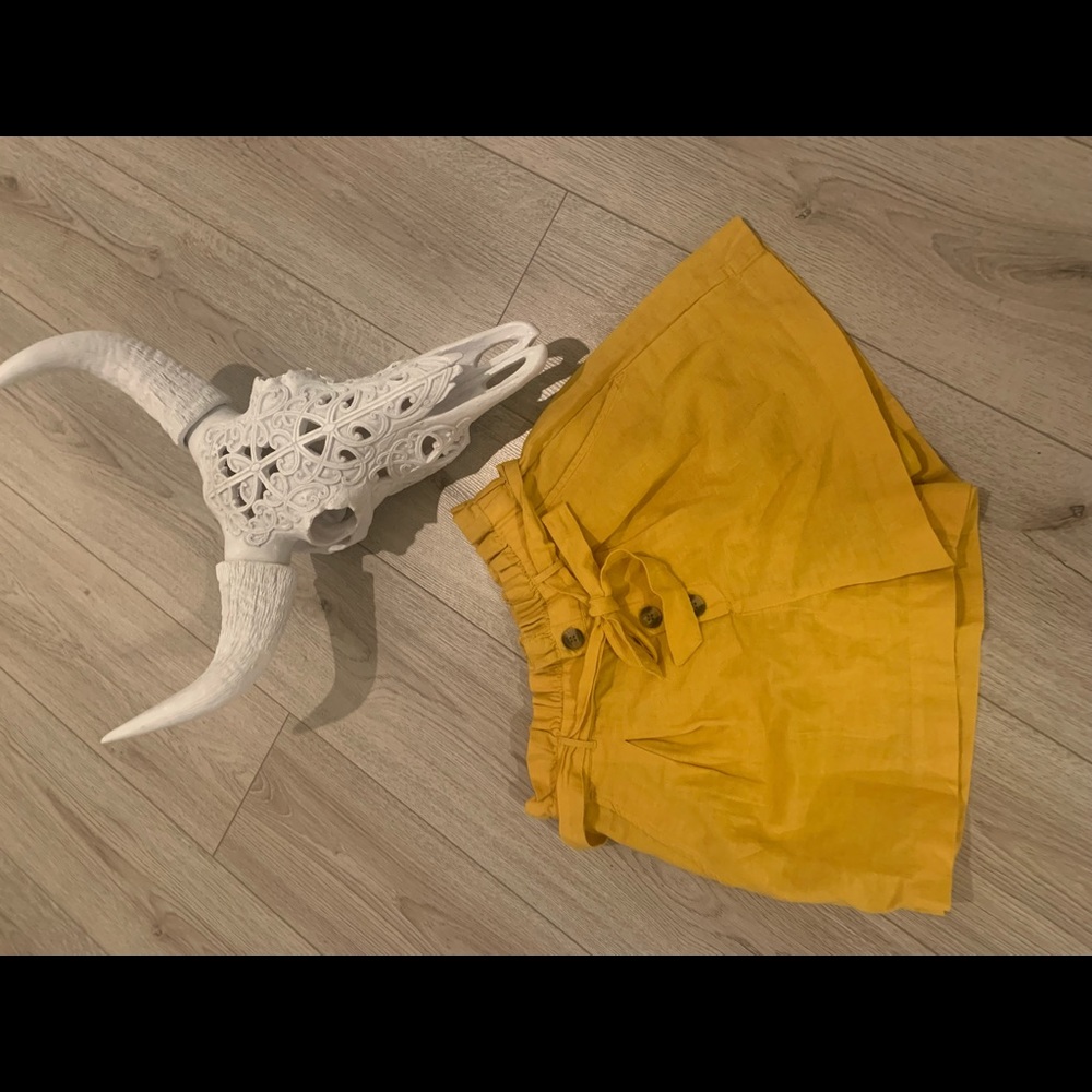Yellow high-waisted shorts! Super flirty and fun!